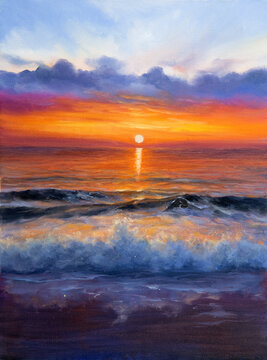 Golden sunrise on the beach
