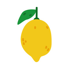 Yellow Lemon Citrus Fruit as Creative Element Isolated on White Background Vector Illustration