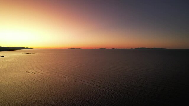 Spectacular aerial footage of Sunset at Bushland Beach Townsville Queensland, Australia