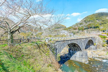 冬の赤松橋　大分県日出町　Akamatsu Bridge in winter. Ooita Pref, Hiji town.