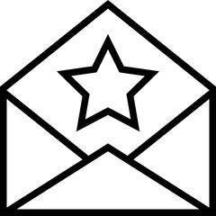 Email Mark. Favorite Email Line Icon