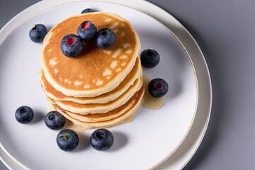 stack of pancakes with blueberries