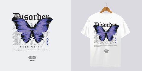 t shirt with butterfly print