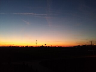 sunset over the city