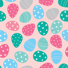 Easter festive pattern with eggs. Easter seamless background