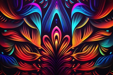 Abstraktes Kunstwerk Neon Bunt
