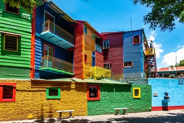 Fotobehang Buenos Aires Colorful buildings in Caminito street in La Boca at Buenos Aires, Argentina.