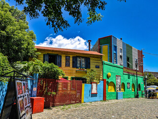 Colorful buildings in Caminito street in La Boca at Buenos Aires, Argentina.