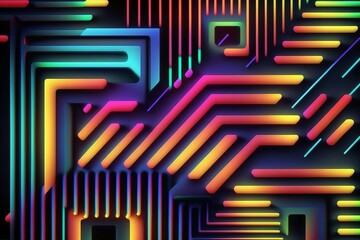 Abstraktes Kunstwerk Neon Bunt
