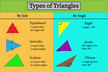 Different types of triangles vector image