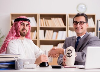 Diverse business concept with arab businessman