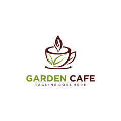 Garden Cafe Logo Design Vector