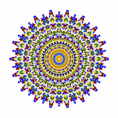 Luxury ornamental mandala for Henna, Mehndi, tattoo, decoration, Decorative ornament in ethnic oriental style, Template for textiles, curtains, clothes, shirts, scarves, pillows, and wallpaper.
