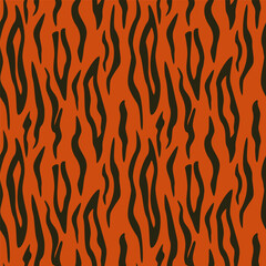 Tiger seamless pattern. Vector repeating background. EPS10.
