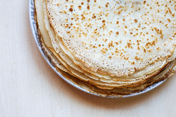 pancakes on a plate on the table