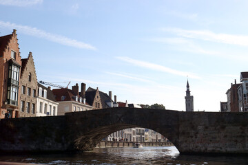 Old historical Bruges and canals, Belgium
