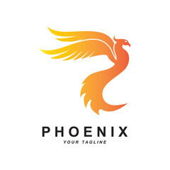 Phoenix logo icon, vector illustration, template design, brand company