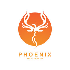 Phoenix logo icon, vector illustration, template design, brand company