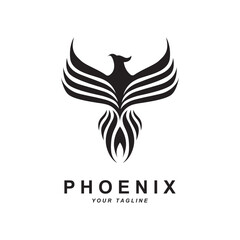 Phoenix logo icon, vector illustration, template design, brand company