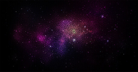 Cosmic illustration. Stippling space background with stars