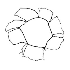 simple vector hand draw sketch of torn paper