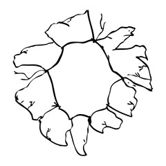 simple vector hand draw sketch of torn paper