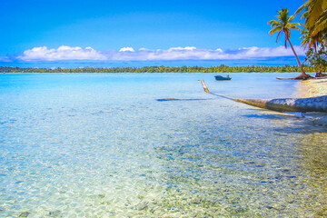 Bora Bora Tropical paradise, Idyllic turquoise beach in French Polynesia, Tahiti