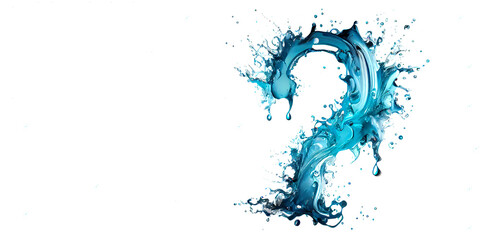 Water made question mark; climate change and sustainability concepts. Made with generative AI