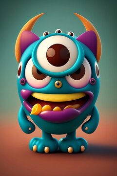 Cartoon monster drick chocolate