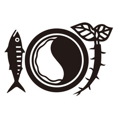 家紋風デザイン / 鯖と牛蒡のカレー