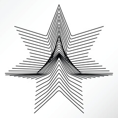 Minimalist vector of abstract star shaped lines.