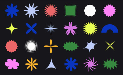 A Vector Set of Minimalist Futuristic Shapes and Figures. Modern Brutalist Geometry.
