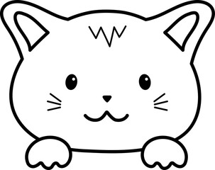 Cat drawing isolated.