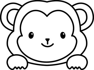 Monkey drawing isolated