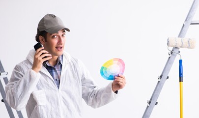 Painter working at construction site