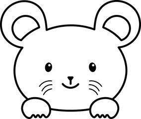 Rat drawing isolated