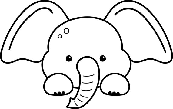 Elephant drawing isolated