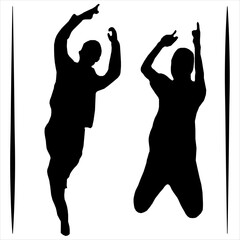 Man in style silhouette. Vector Illustration.