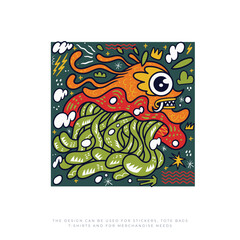 cute monster vector illustration design