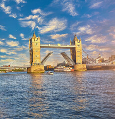 tower bridge in London during sunset , England