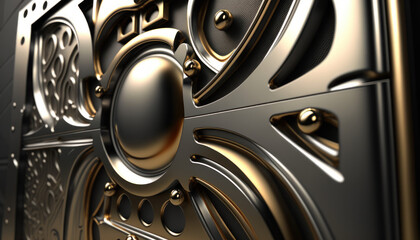 silver golden metal pattern wallpaper desktop background Generative AI, Generativ, KI