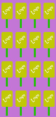 A set of lollipop love design