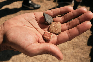 handful of mosaic tiles