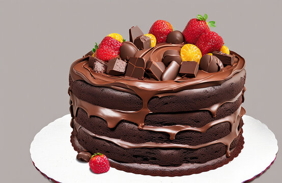 チョコレートケーキのイラスト(AI generated image)