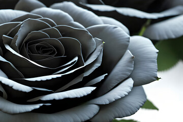 Close up of a black roses - AI
