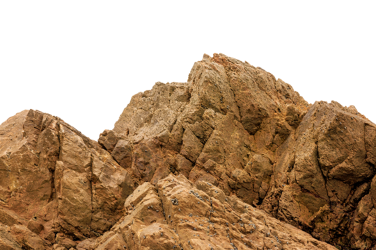 texture and pattern of rock stone isolated on white background. png file