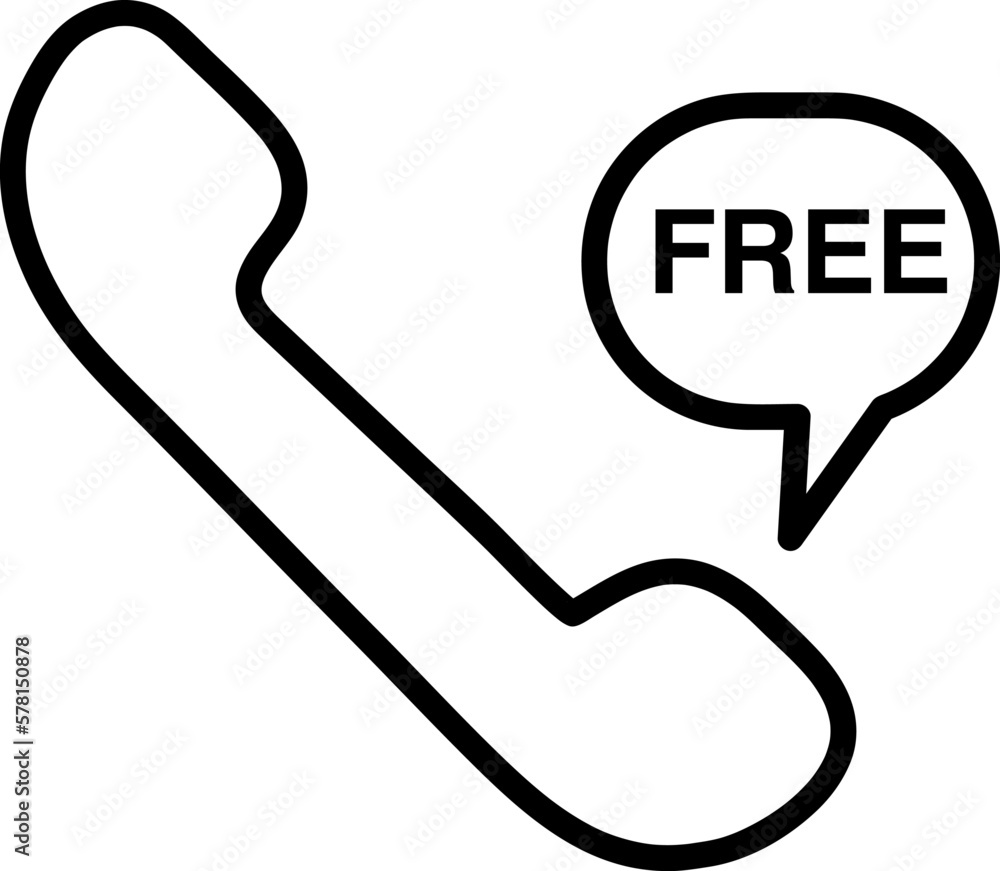 Poster free call line icon. linear style sign for mobile concept and web design on white background..eps