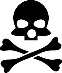 Skull and crossbones line icon. vector illustration on white background 