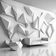 Abstract white 3d interior 