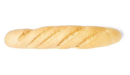 Fresh baguette isolated on white background
